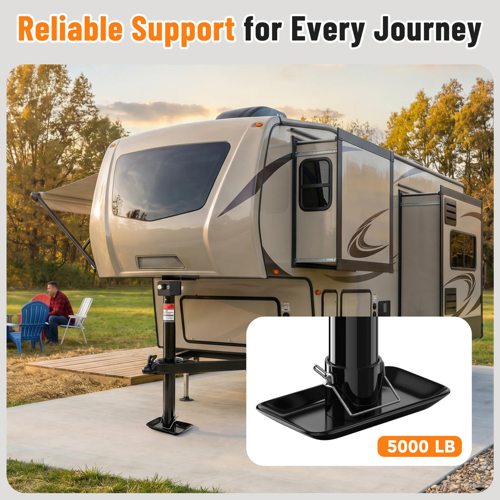 A-Frame Trailer Jack 2-in-1 5000lbs Foot Plate & 2000lbs Dual-Wheel B83206