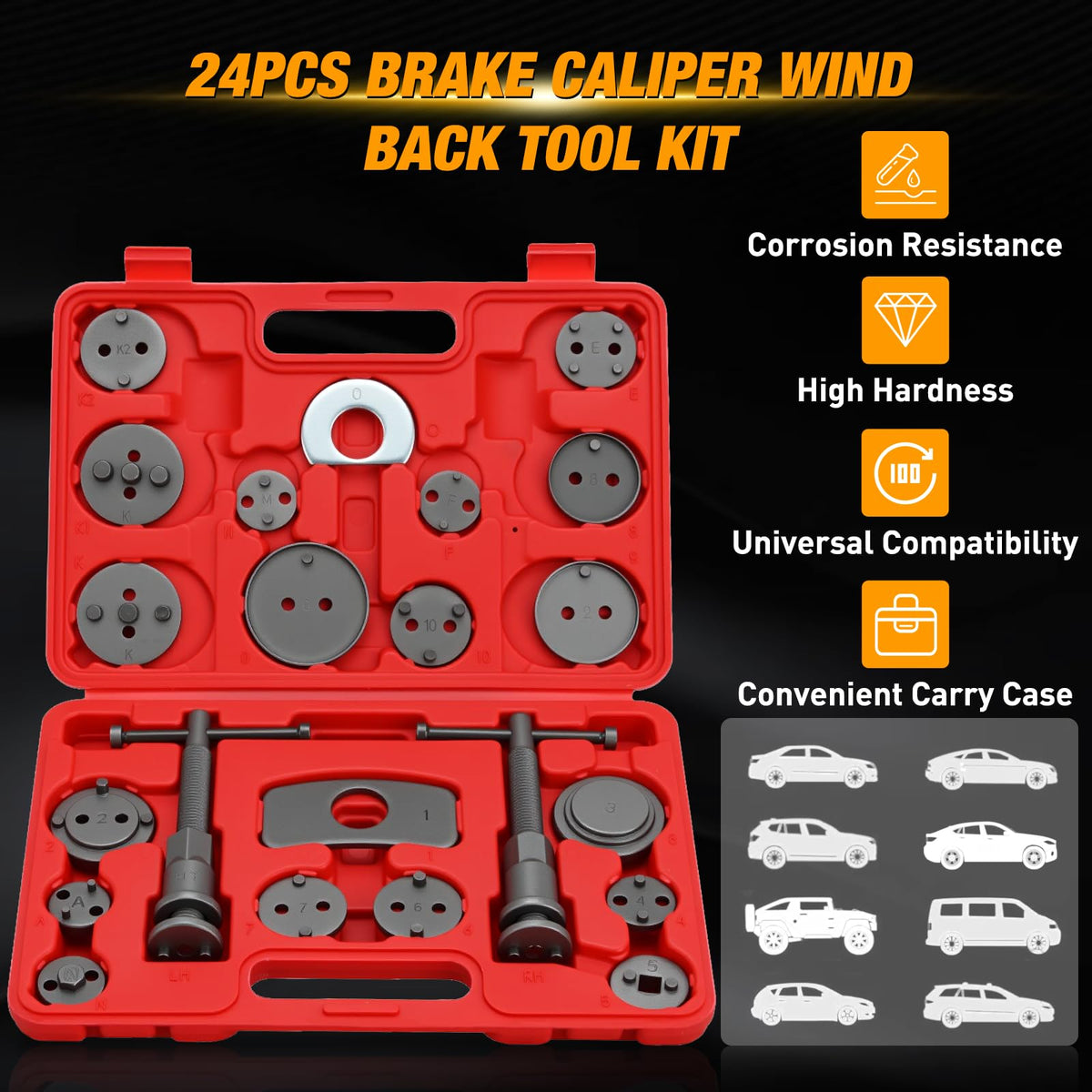 22pc Disc Brake Caliper Compression Tool Set X17901