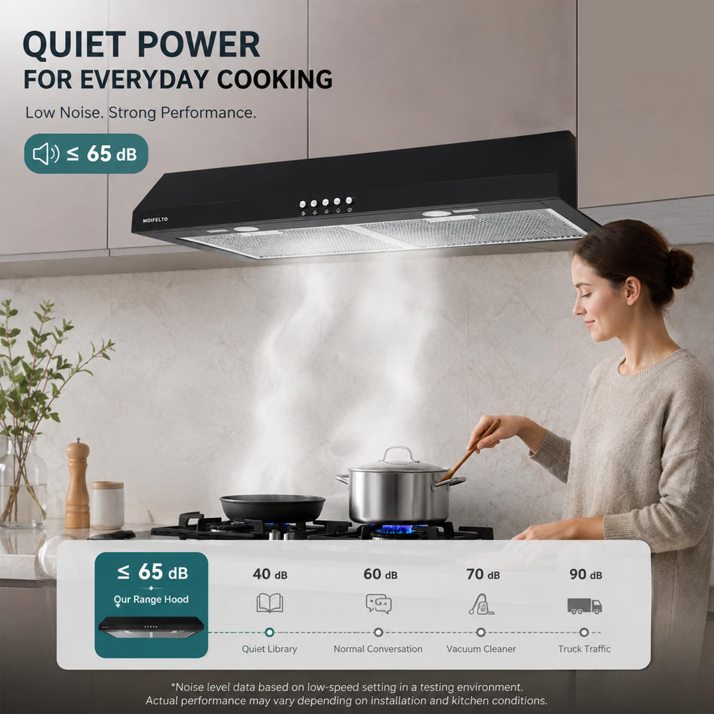 30" Black Under Cabinet Range Hood M200307