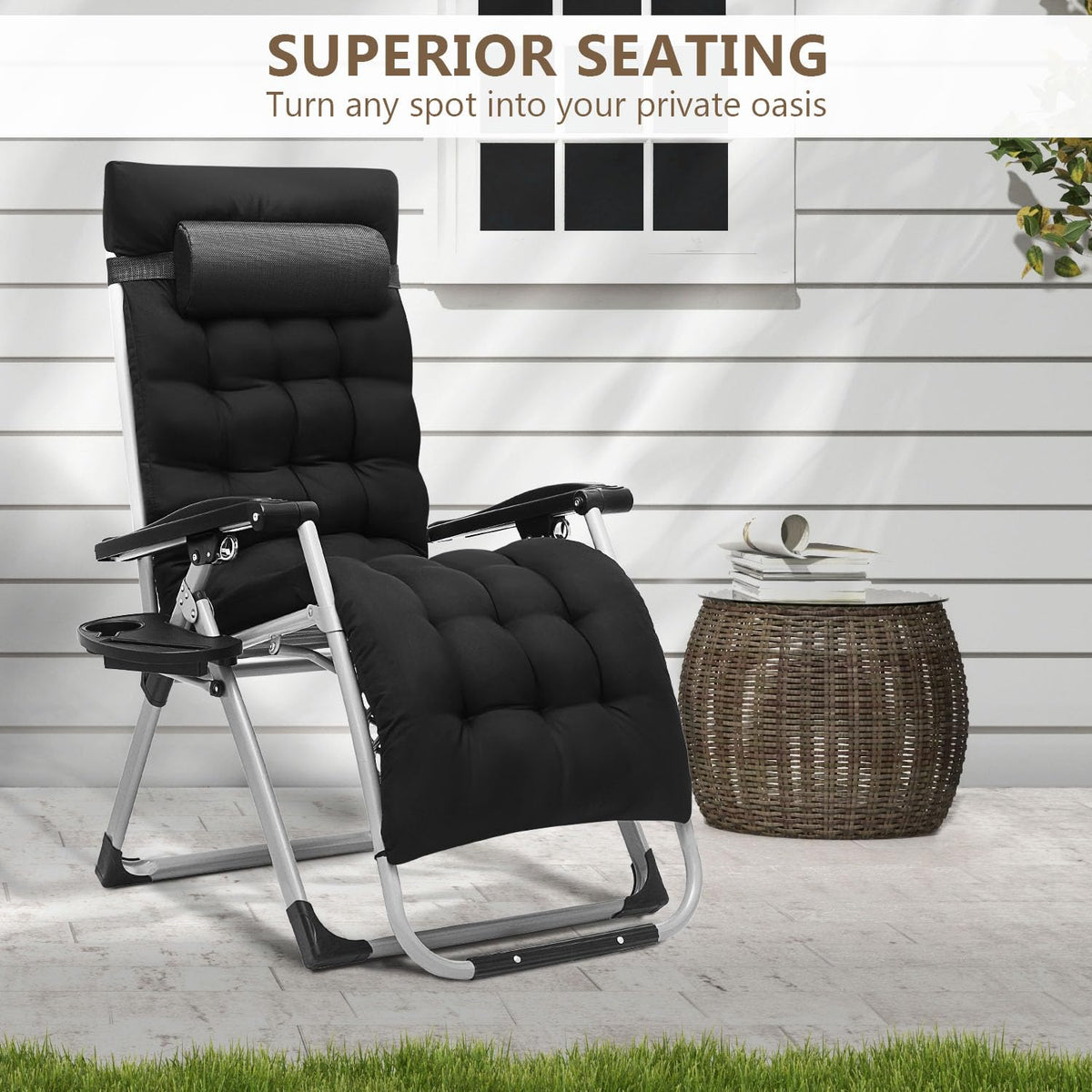 Zero Gravity Lounge Chair Black E91427