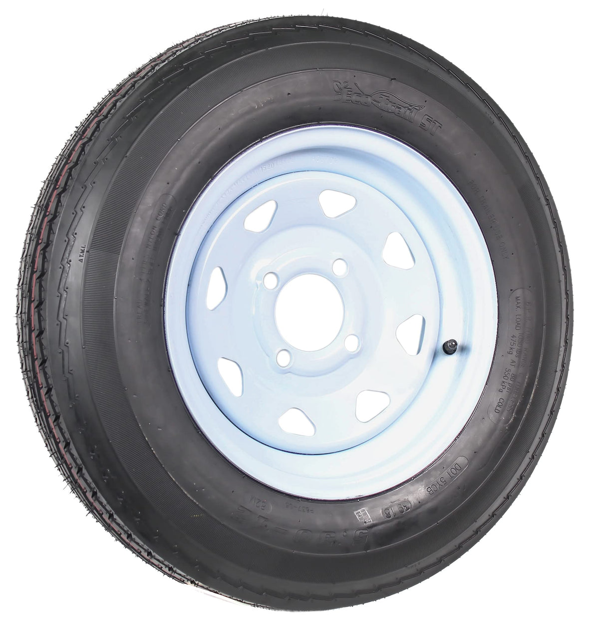2-Pack Trailer Tire Rim Assembly 5.30-12 4 Lug White C919570
