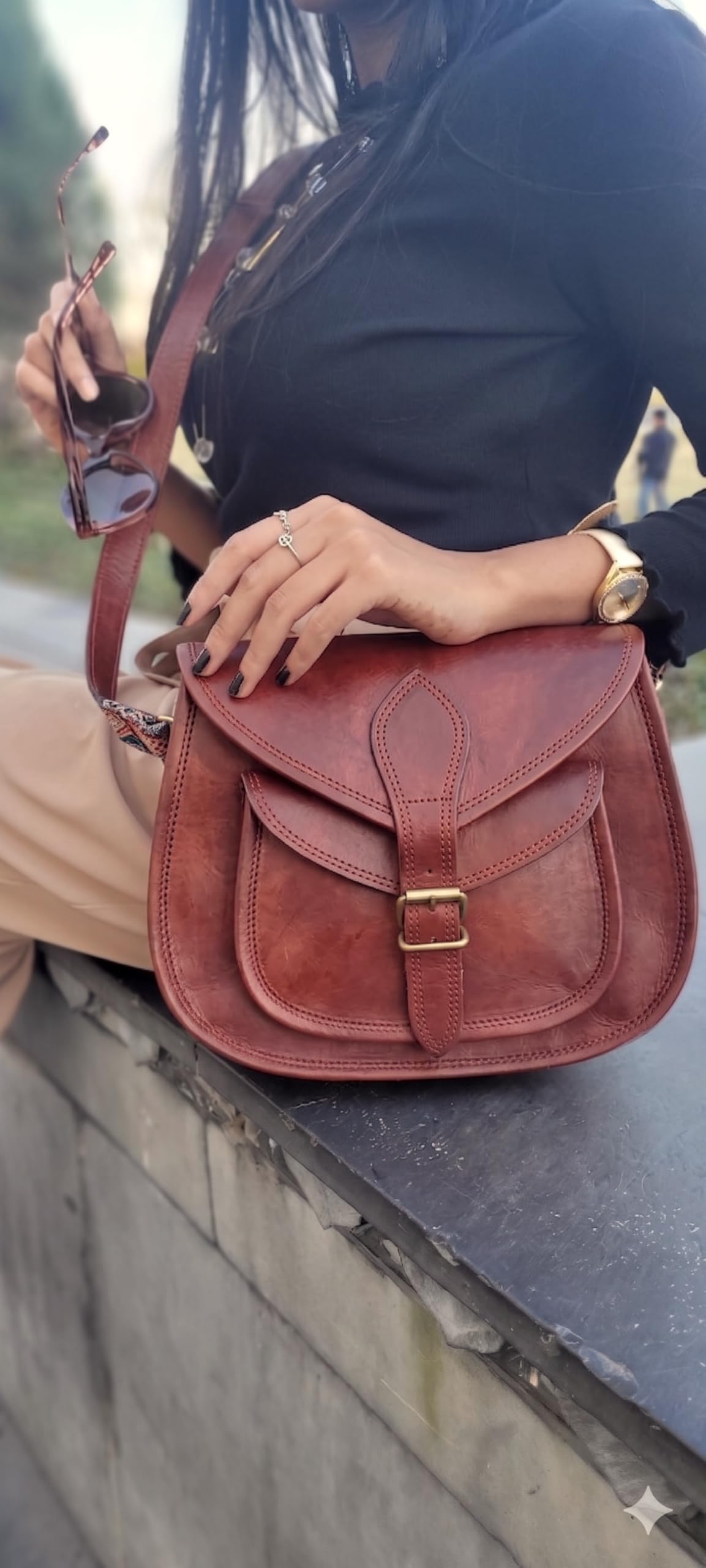 Genuine Leather Crossbody Satchel Bag I200817