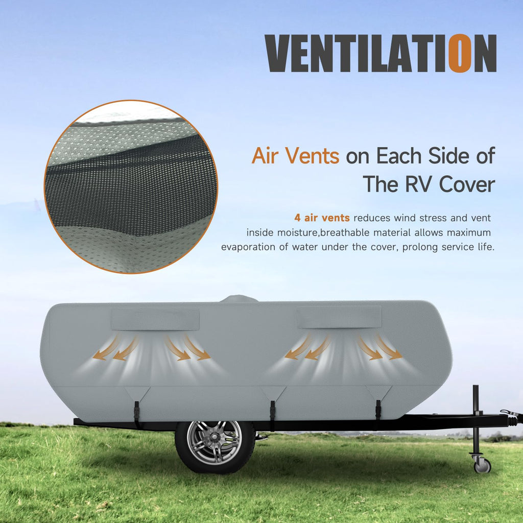 14' ~ 16' 7 Layers Waterproof Pop-up Camper Cover Q4370