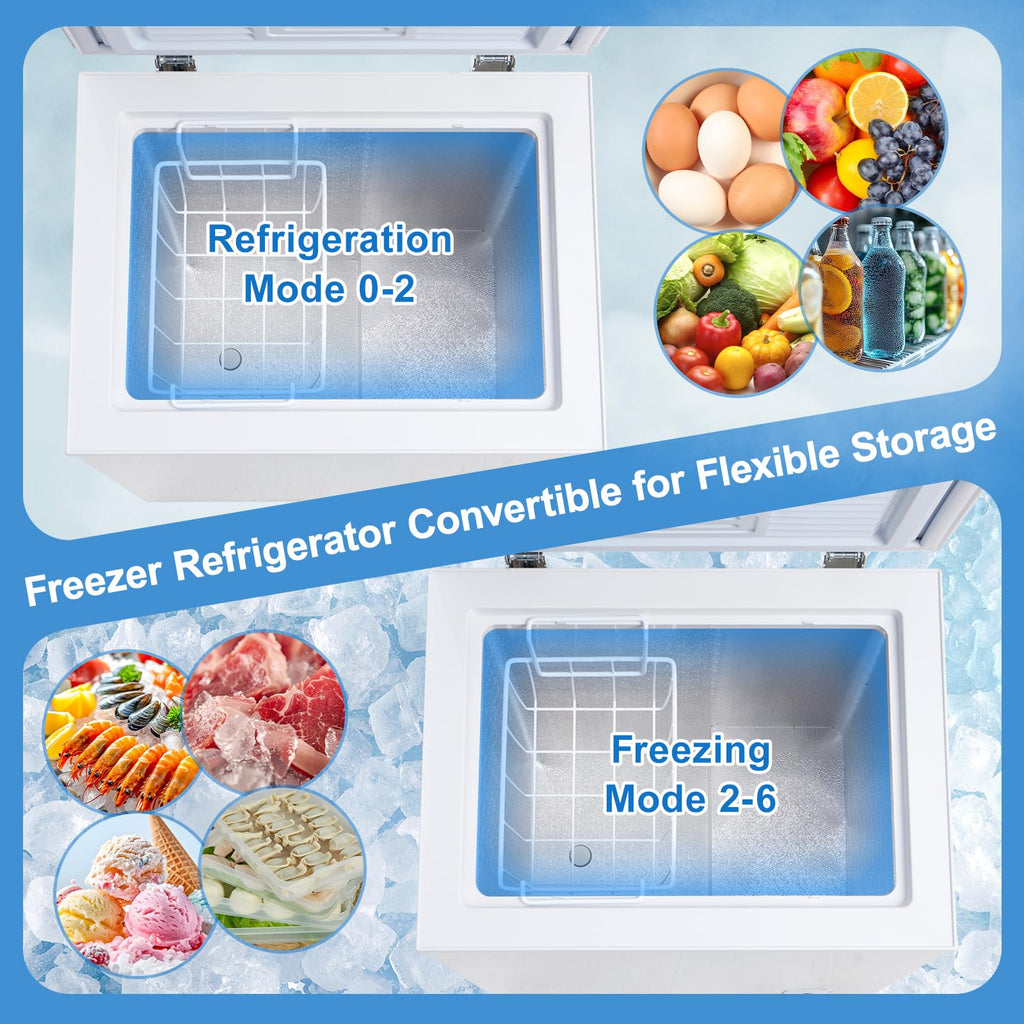 3.5 Cu.Ft White Chest Freezer with Removable Basket X186411