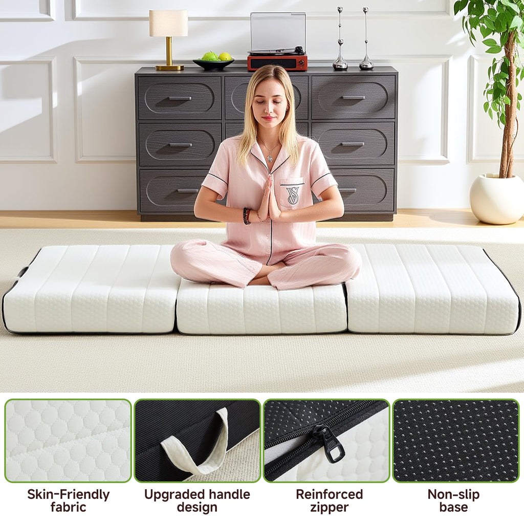 King Tri-Fold Memory Foam Mattress with Washable Cover B518210