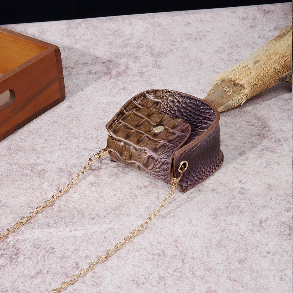 Mini Crocodile Embossed Leather Clutch L43984