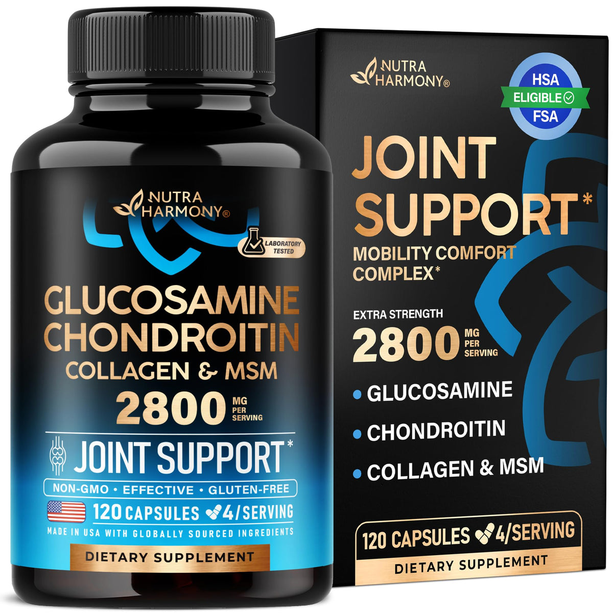 Glucosamine Chondroitin MSM Collagen 2800 mg 120 Caps L839