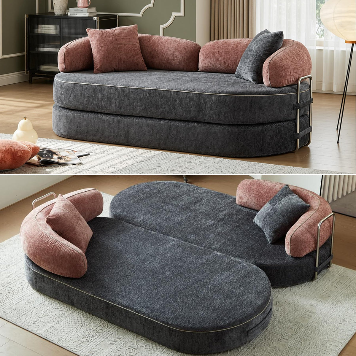 Queen Sleeper Sofa Bed Convertible Futon Couch T78761