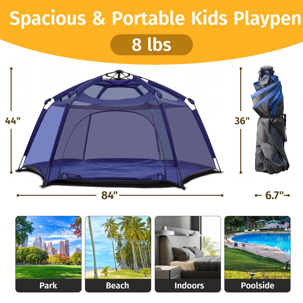 Portable Baby Playpen with Mesh D533911