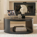 Black Round Coffee Table with Storage Q619