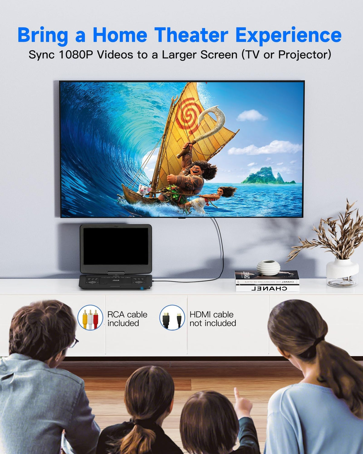 16.9" Portable Blu Ray Player with 14.1" 1080P Swivel Screen Z2552