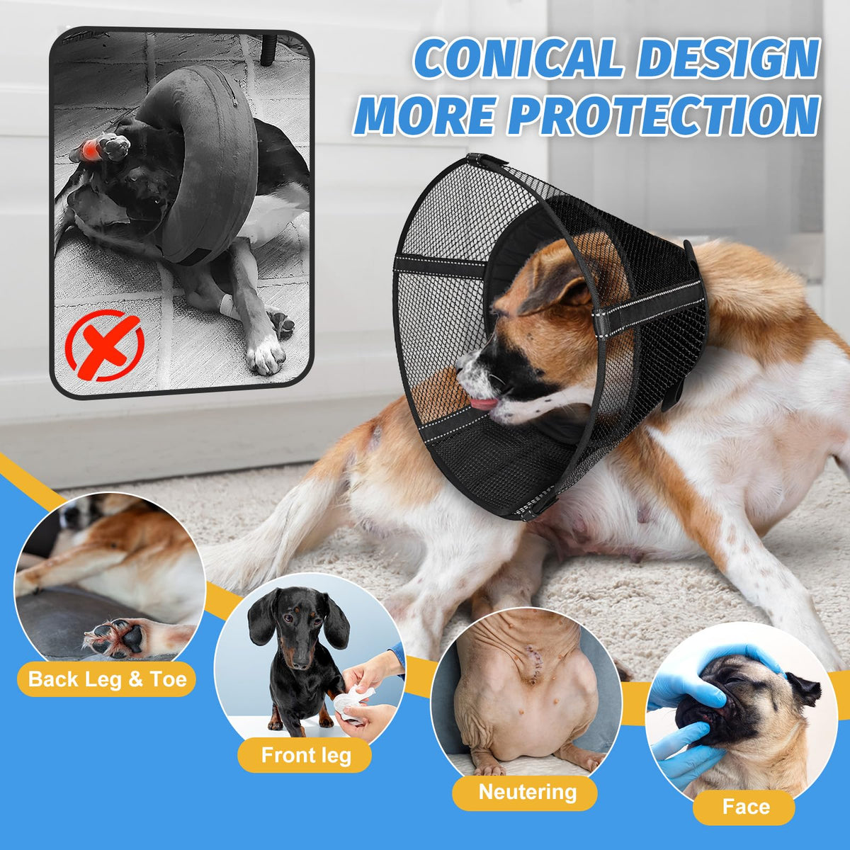 Mesh Dog Cone Collar Soft Y303