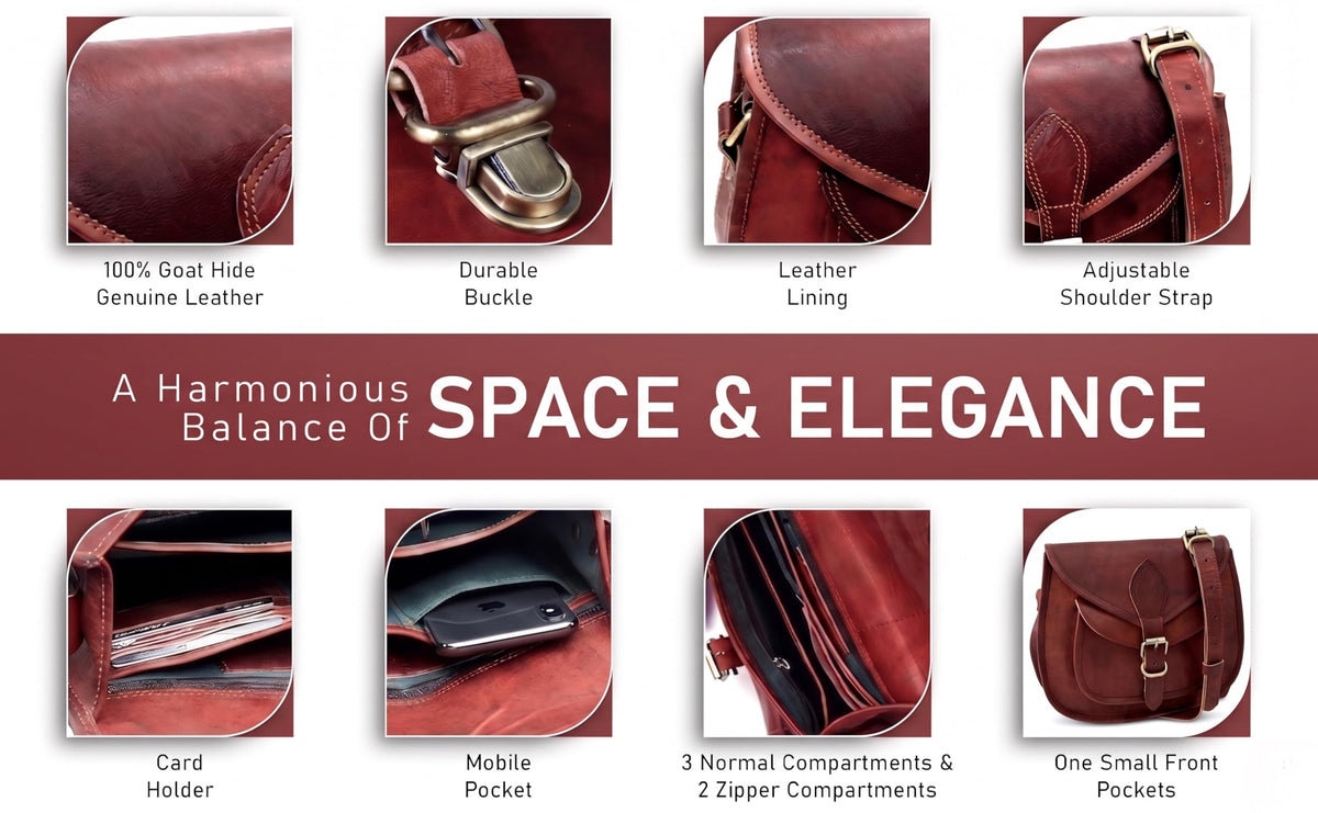 Genuine Leather Crossbody Satchel Bag I200817