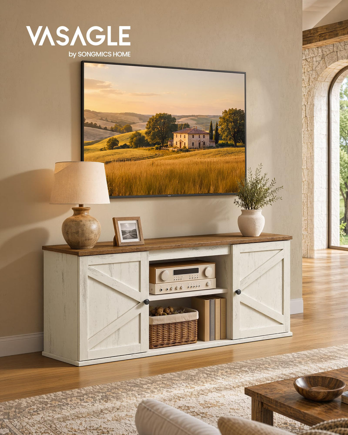 Farmhouse TV Stand for 65'' TV X3375