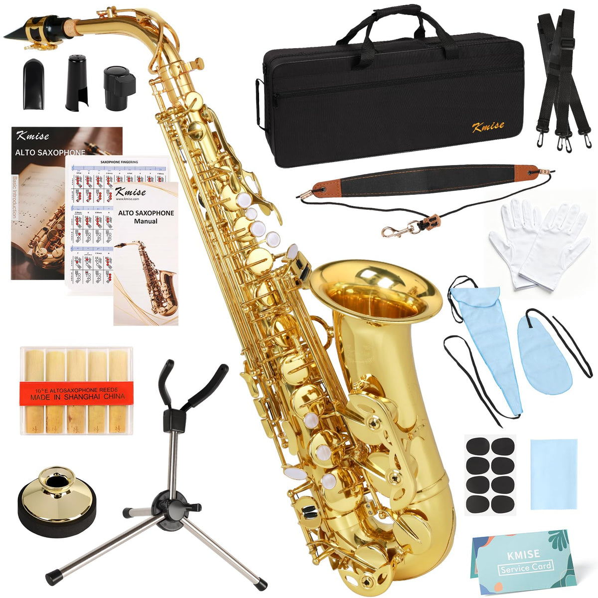E Flat Alto Saxophone Full Kit with Portable Case (Gold) S37169