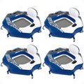 Single Person Inflatable Lounge Tube Chair with Mesh Bottom, Backrest, and Built in Cupholders R222