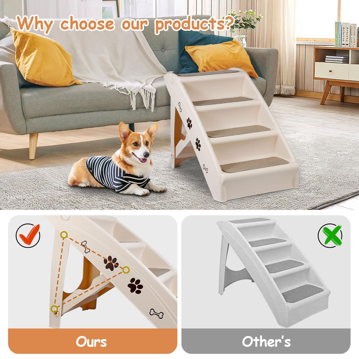 4-Step Non-Slip Dog Stairs X90195