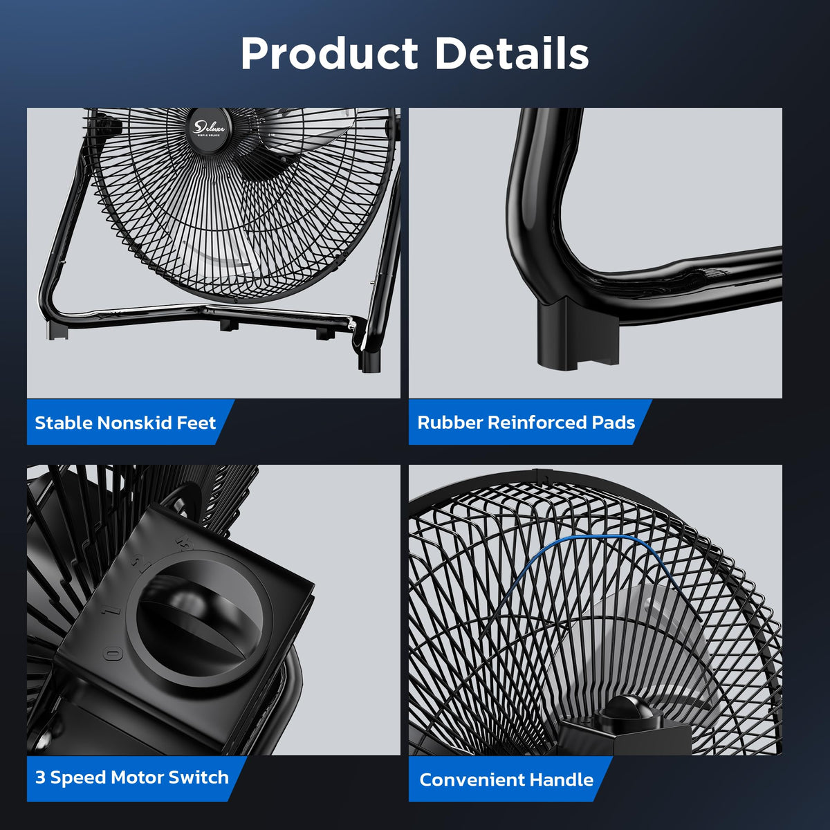 20" 3-Speed High Velocity Industrial Floor Fan, 2 Pack A7254