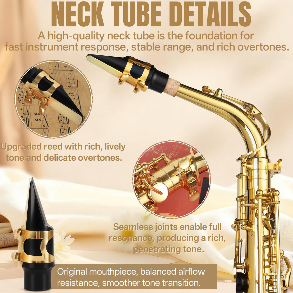 E Flat Alto Saxophone Full Kit with Portable Case (Gold) S37169