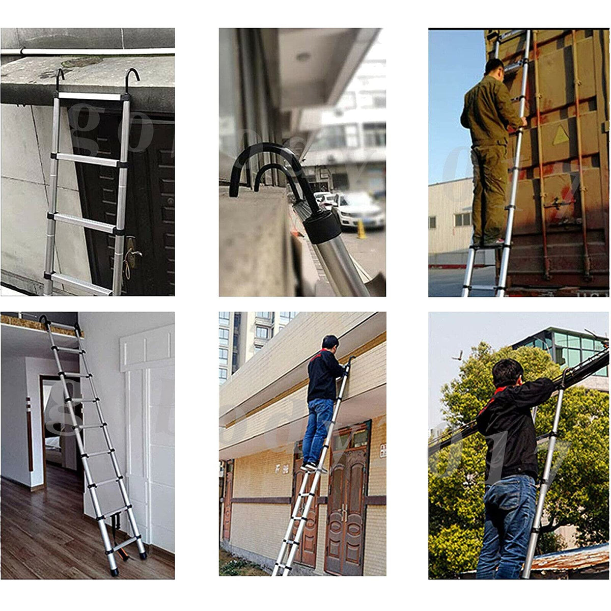 20.34 ft Aluminum Telescopic Ladder 330lbs S41065