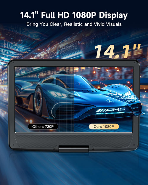 16.9" Portable Blu Ray Player with 14.1" 1080P Swivel Screen Z2552