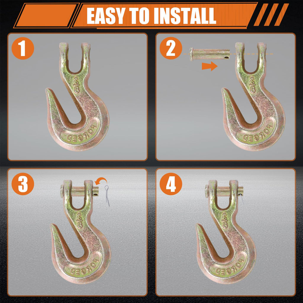 3/8" Grade 70 Clevis Grab Hooks, 10 Pack V789293