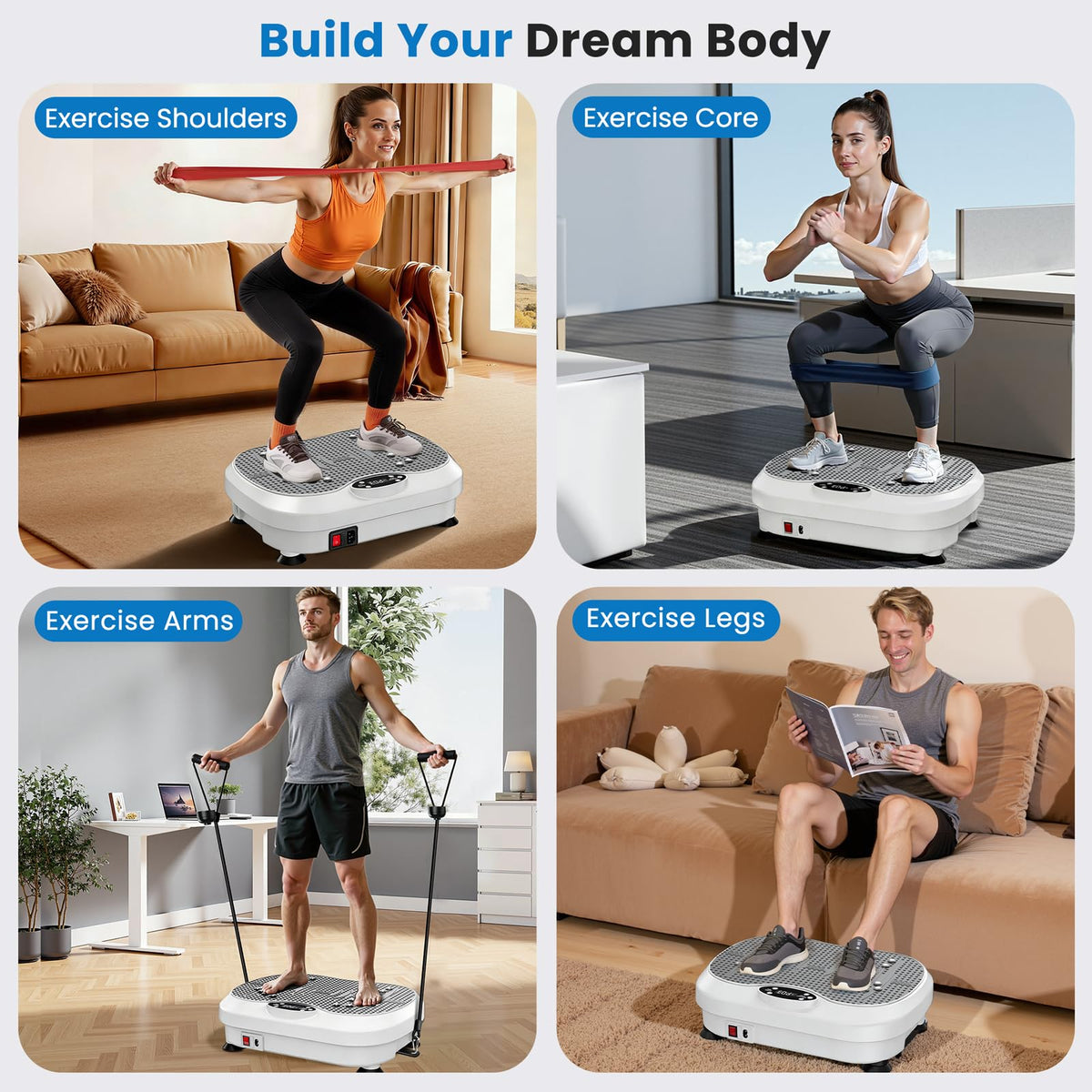 Vibration Plate Exercise Machine with 200 Levels V698