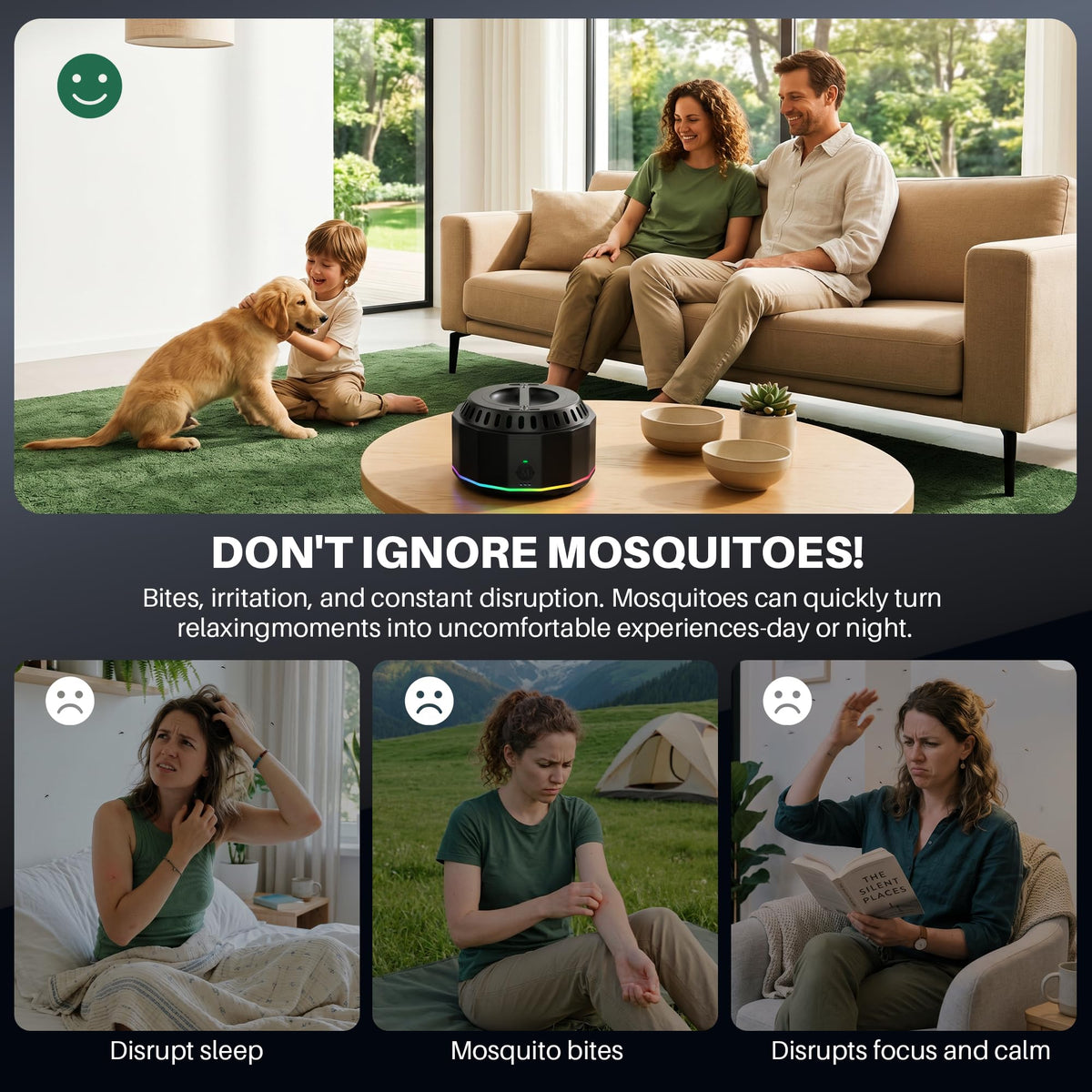 Electronic Mosquito Repellent Outdoor Patio Black 2 S4662