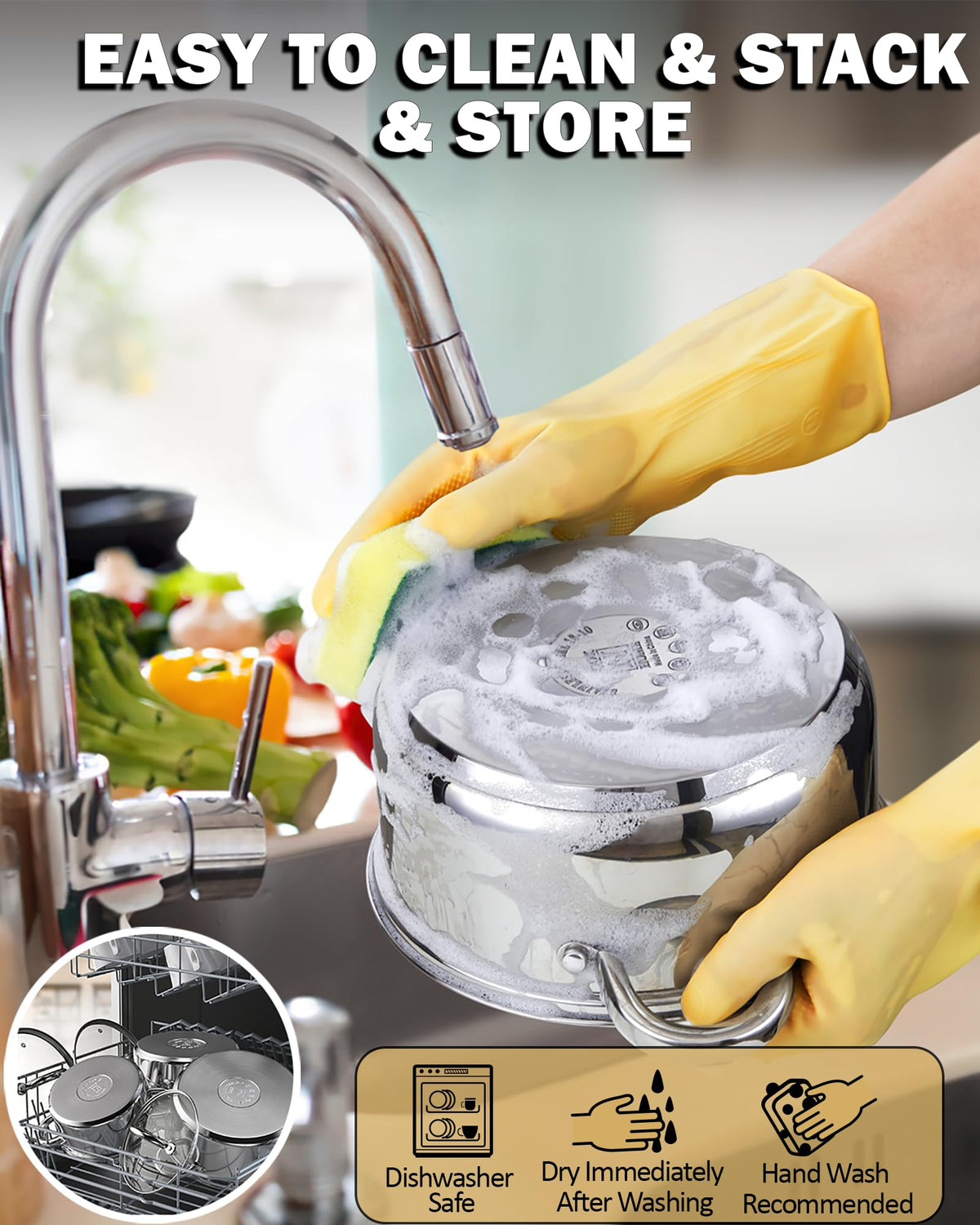 8 Quart Stainless Steel Stock Pot with Lid C919357
