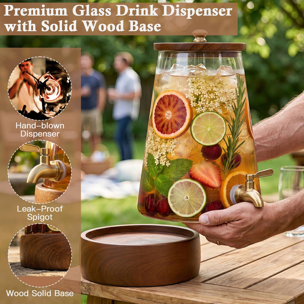 1.7 Gallon Glass Beverage Dispenser with Spigot S818789