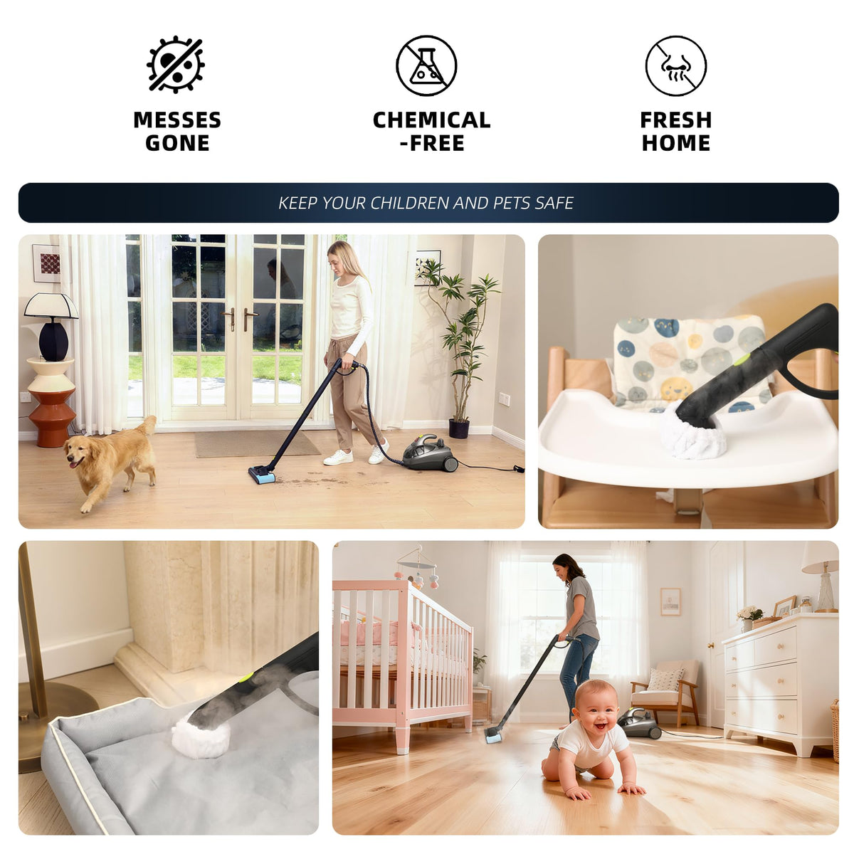 1500W High Pressure Steam Cleaner with 22 Accessories D567