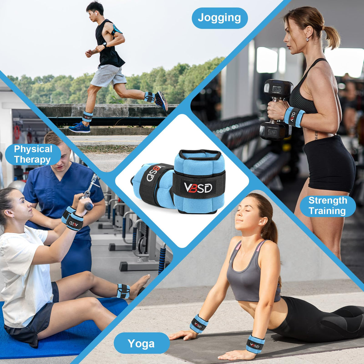 Adjustable Ankle Weights 10lb 1 Pair Blue N6078