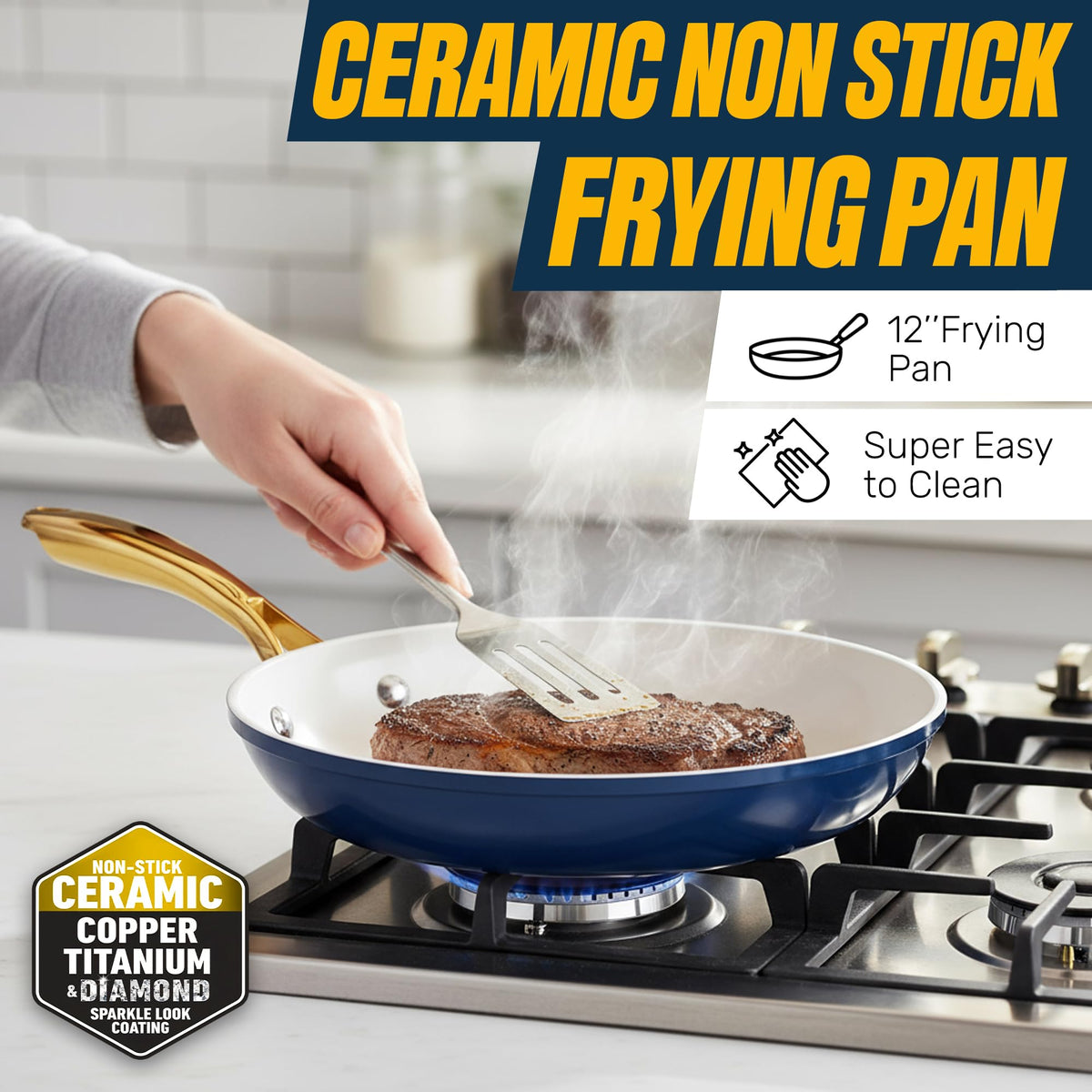 12 Pc Titanium Ceramic Nonstick Cookware Set N8454