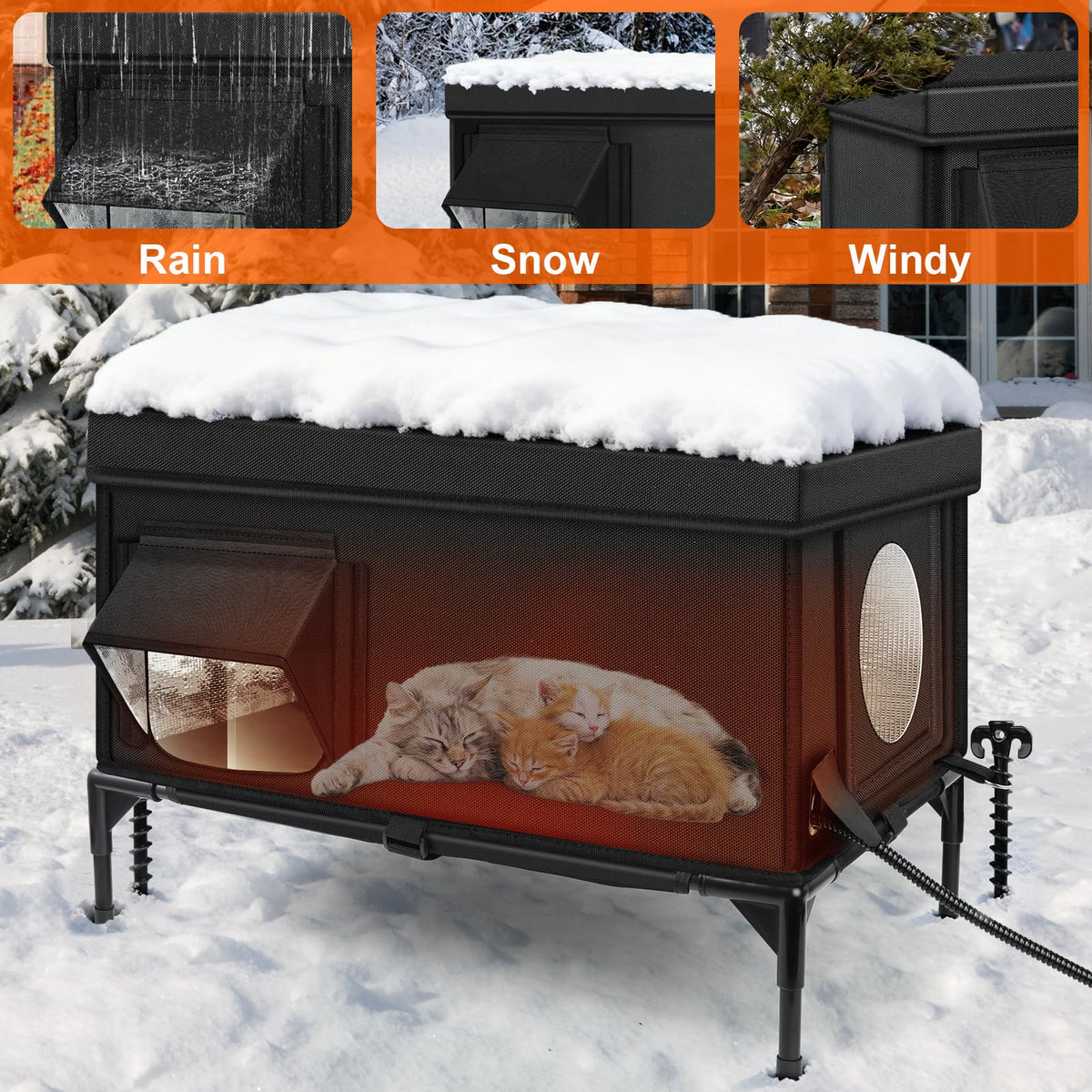 Insulated Heated Cat House U145