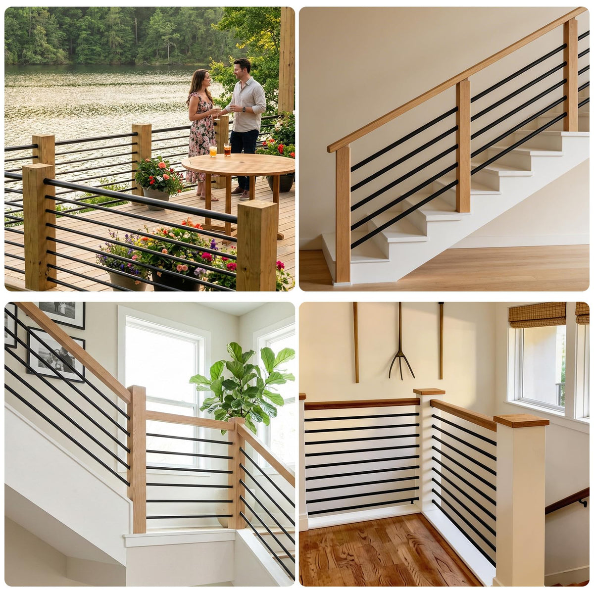5 Pack 6 FT Aluminum Stair Balusters Matte Black E72865