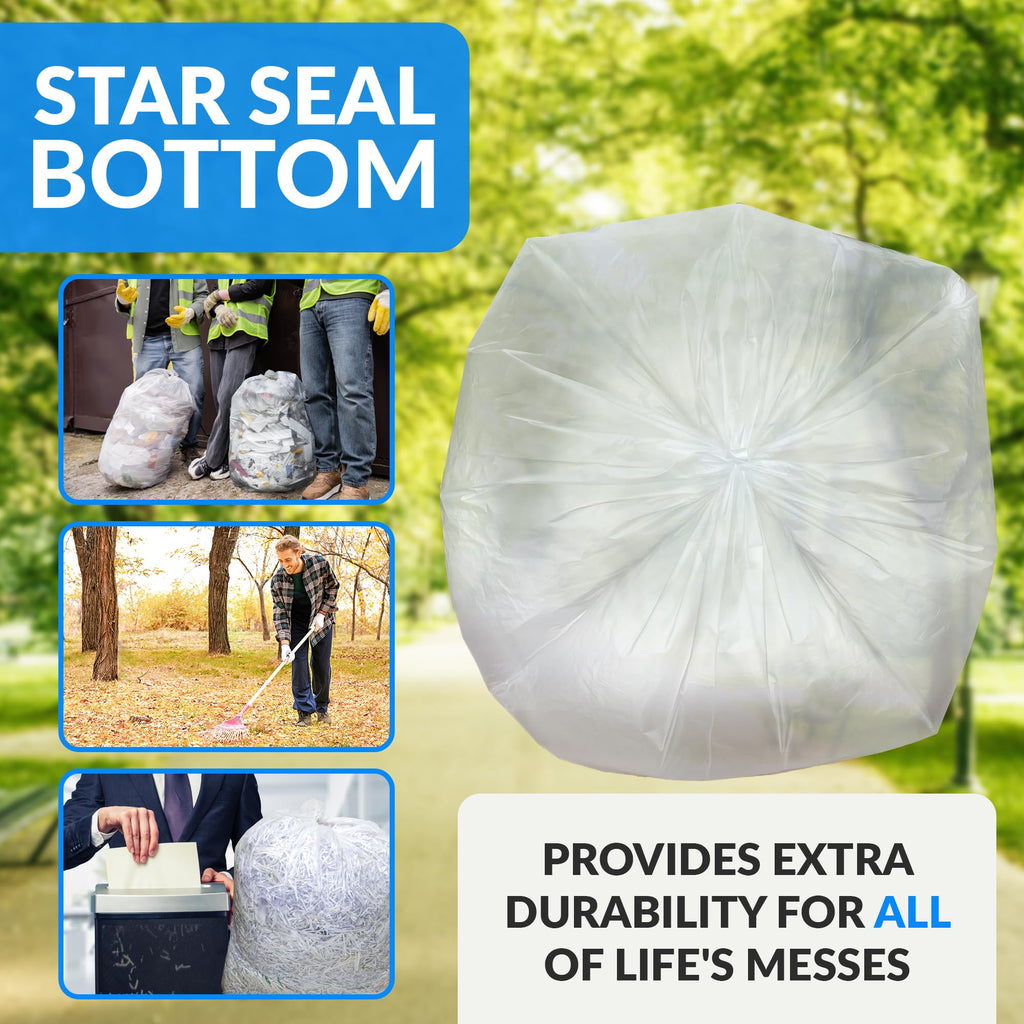 Clear Trash Bags with Twist Ties 50 Count Heavy Duty T813530