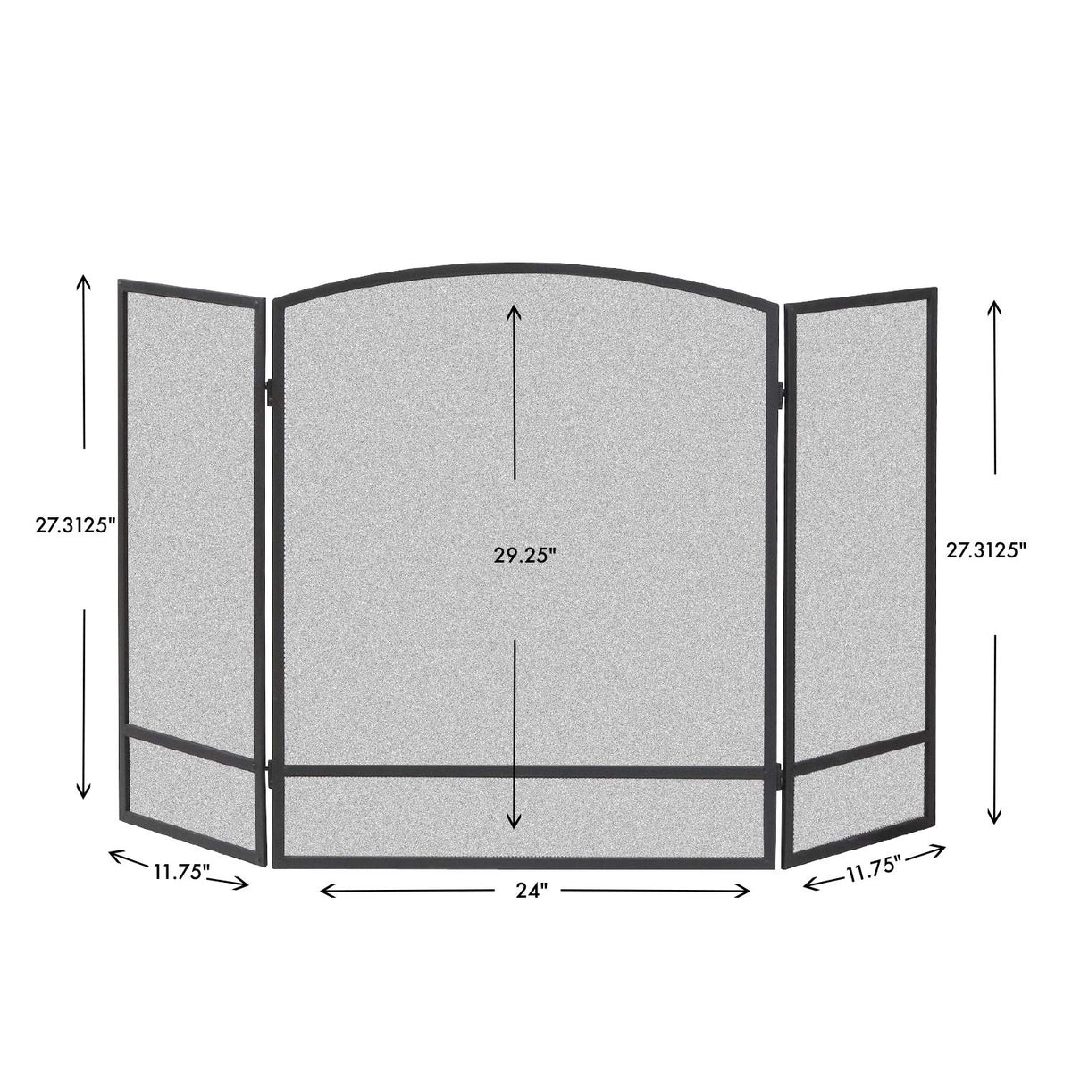 3-Panel Arch Screen with Double Bar Z259636