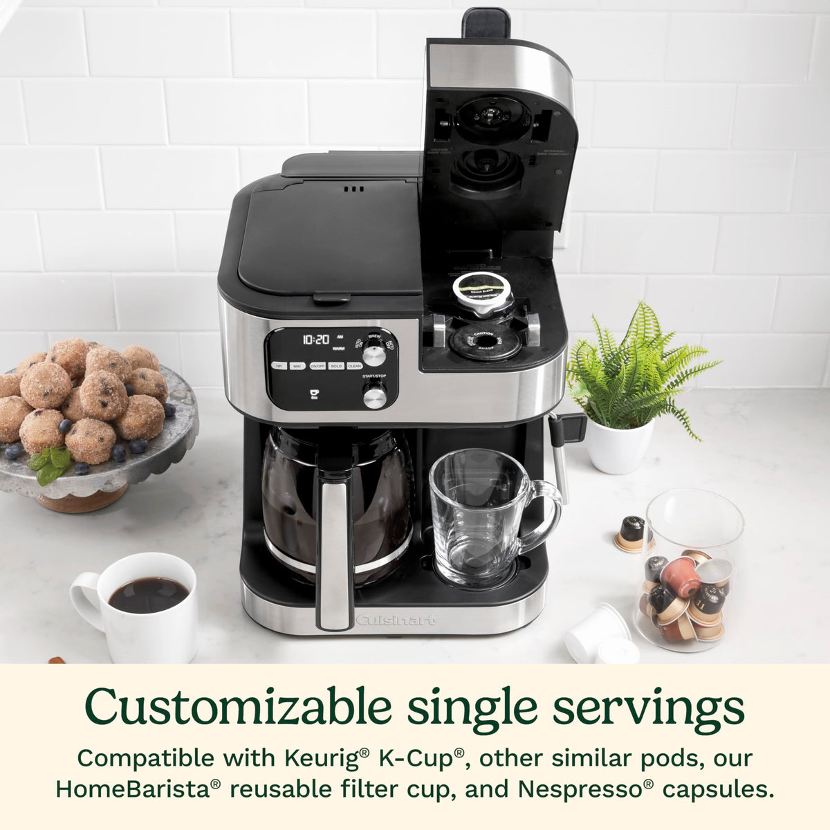 4-in-1 Coffee Maker with Three Brewing Sizes, Black F12091