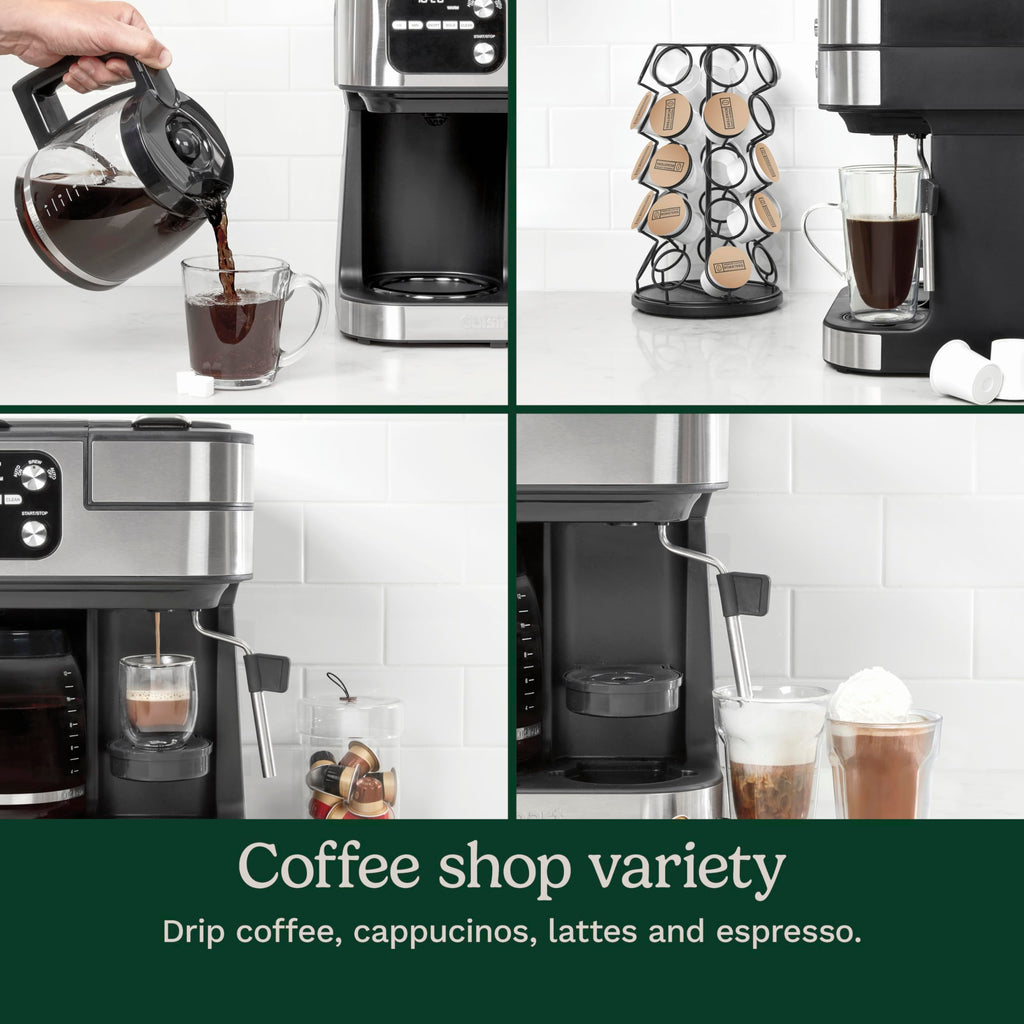 4-in-1 Coffee Maker with Three Brewing Sizes, Black F12091