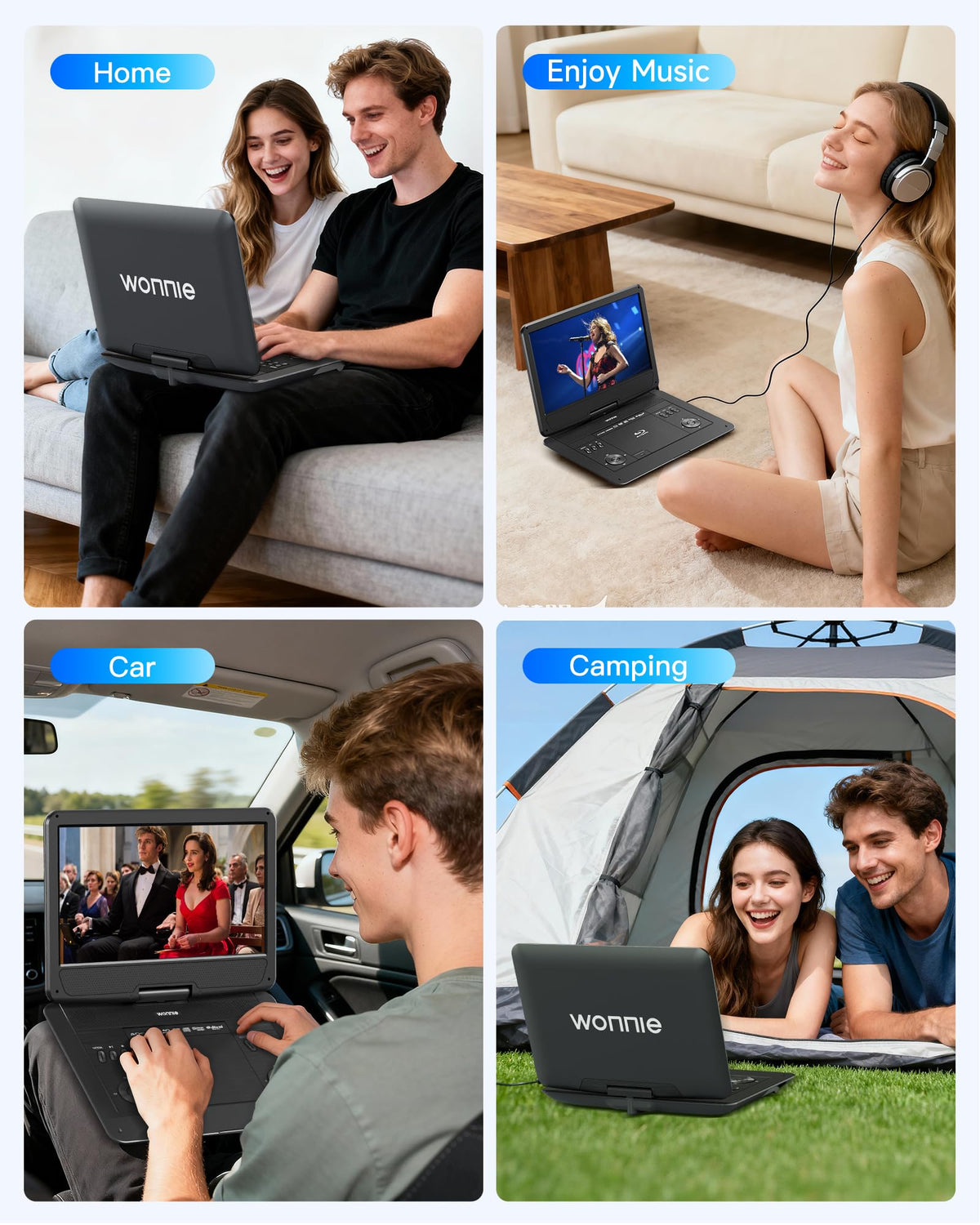 16.9" Portable Blu Ray Player with 14.1" 1080P Swivel Screen Z2552