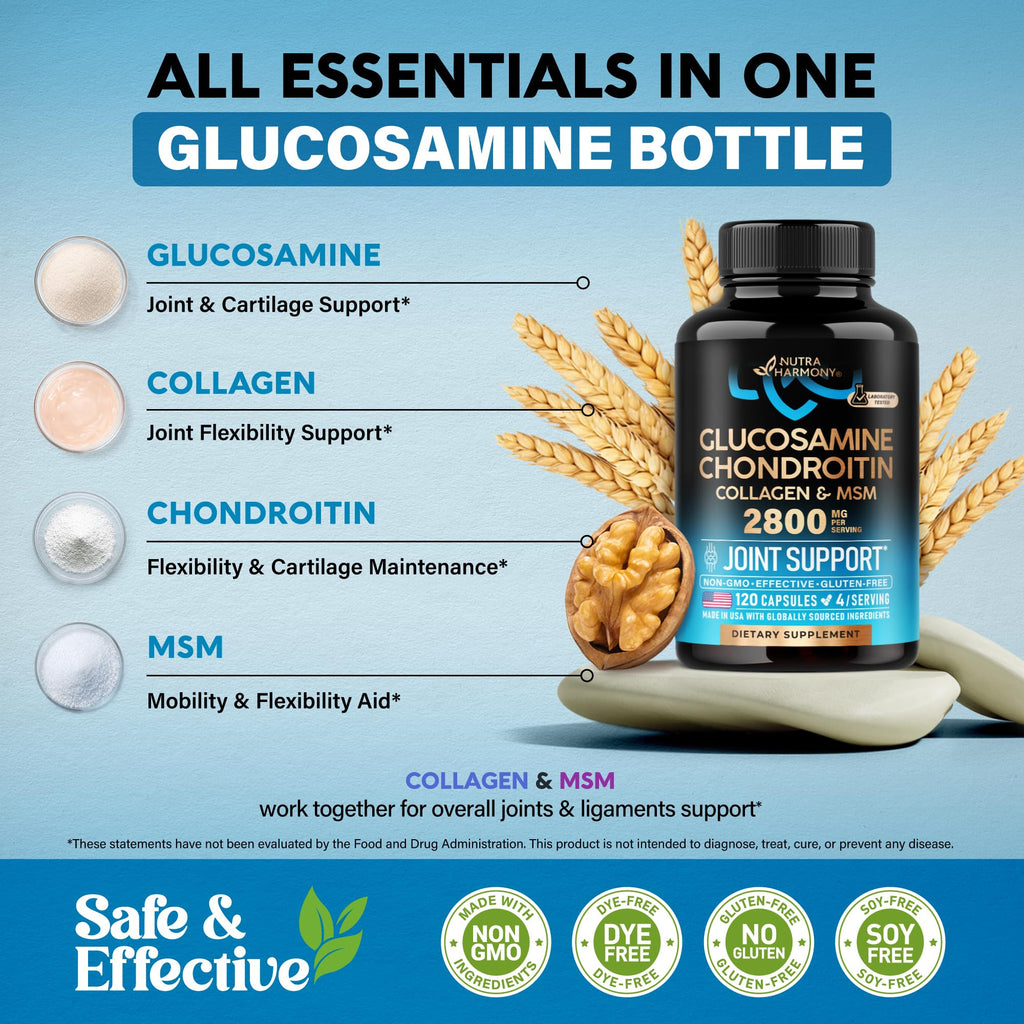 Glucosamine Chondroitin MSM Collagen 2800 mg 120 Caps L839
