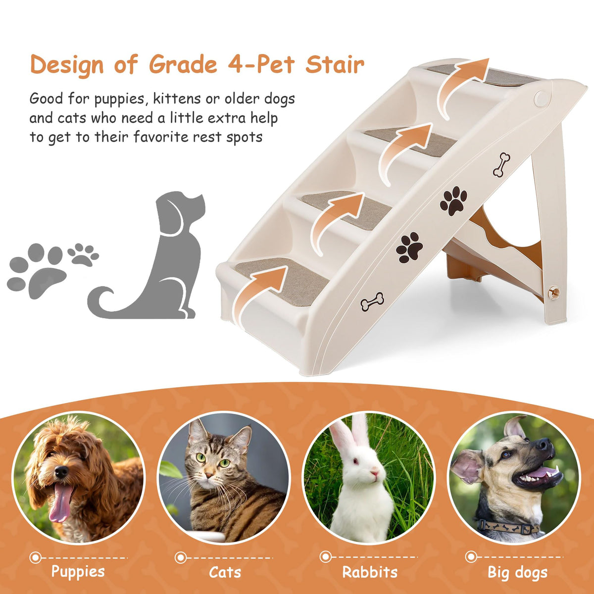 4-Step Non-Slip Dog Stairs X90195