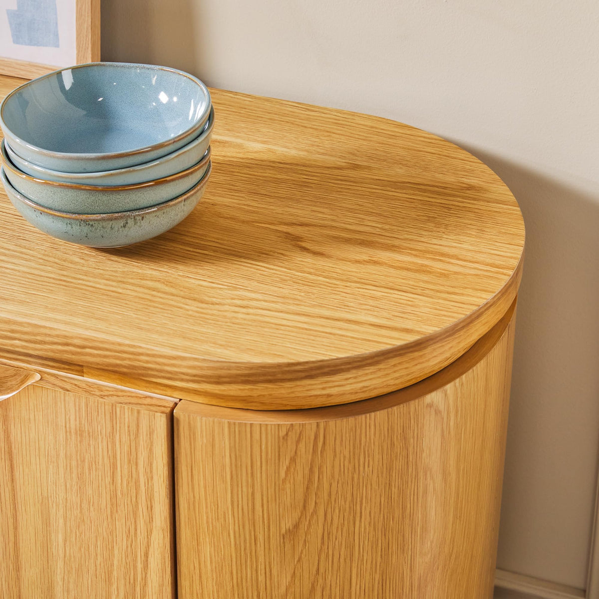 70 Inch White Oak Wood Sideboard TV Stand with Storage M295726