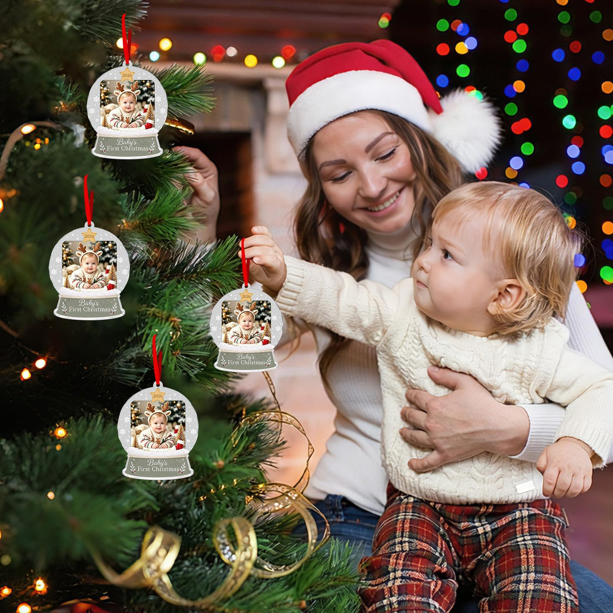 Baby's First Christmas Ornament 2026 Acrylic Photo Frame Ornament O8089