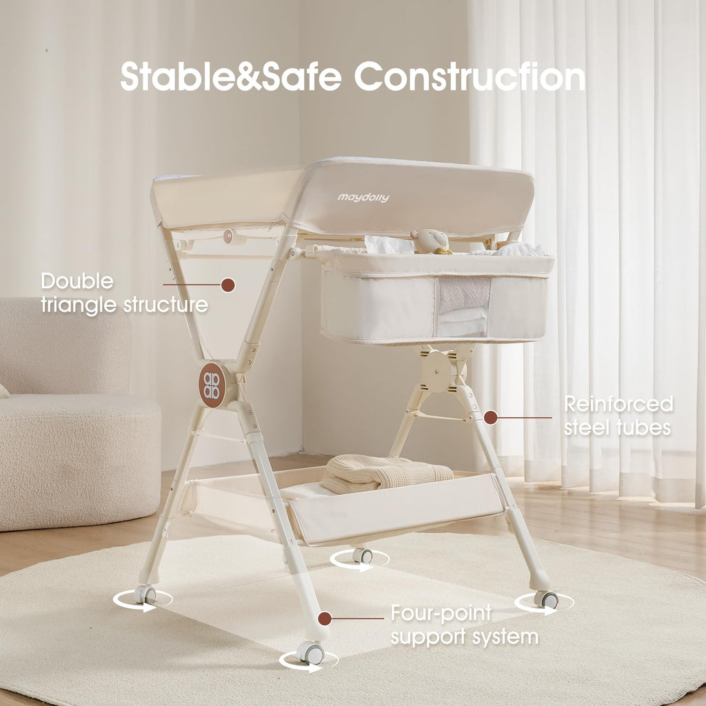 Portable Foldable Baby Changing Table on Wheels I31904