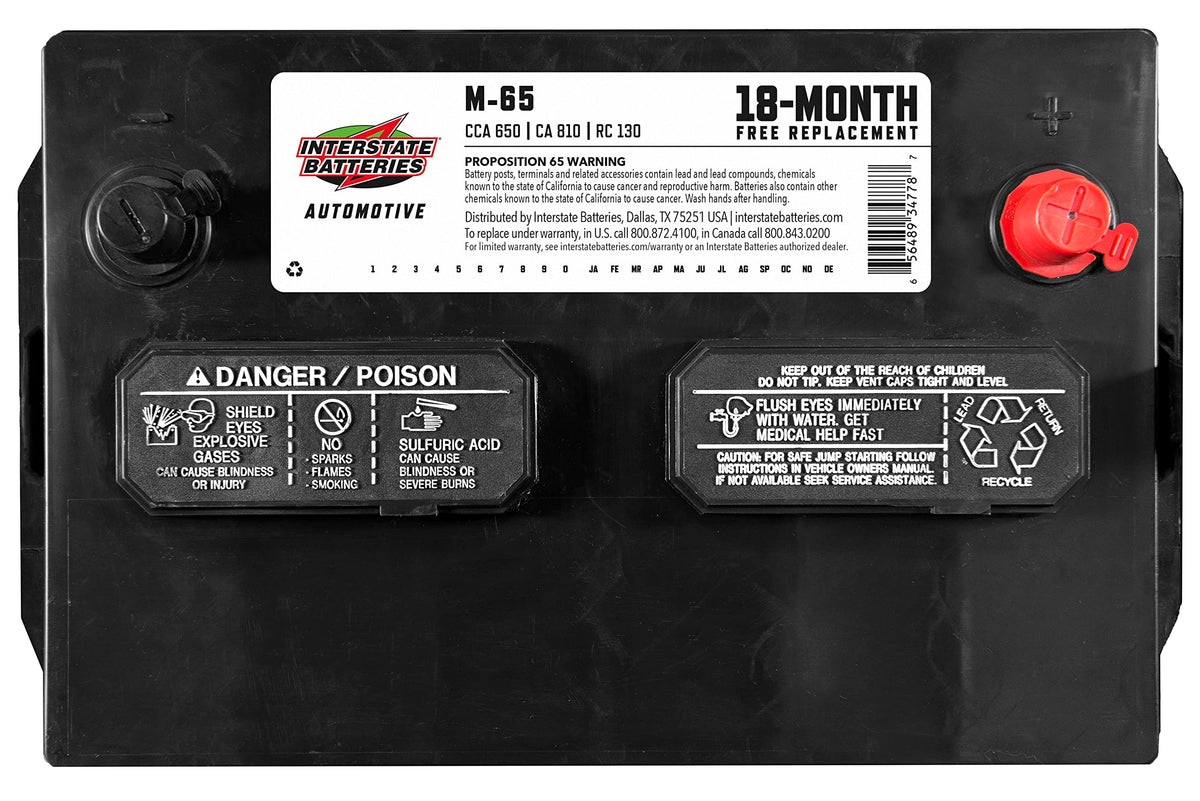Group 65 12V 650 CCA Automotive Battery F599