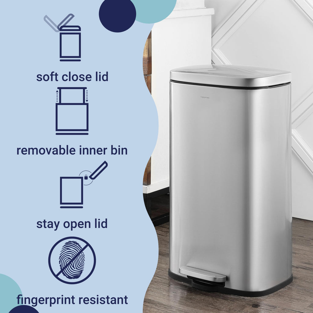 8 Gal Step Trash Can Soft Close 25" N451690