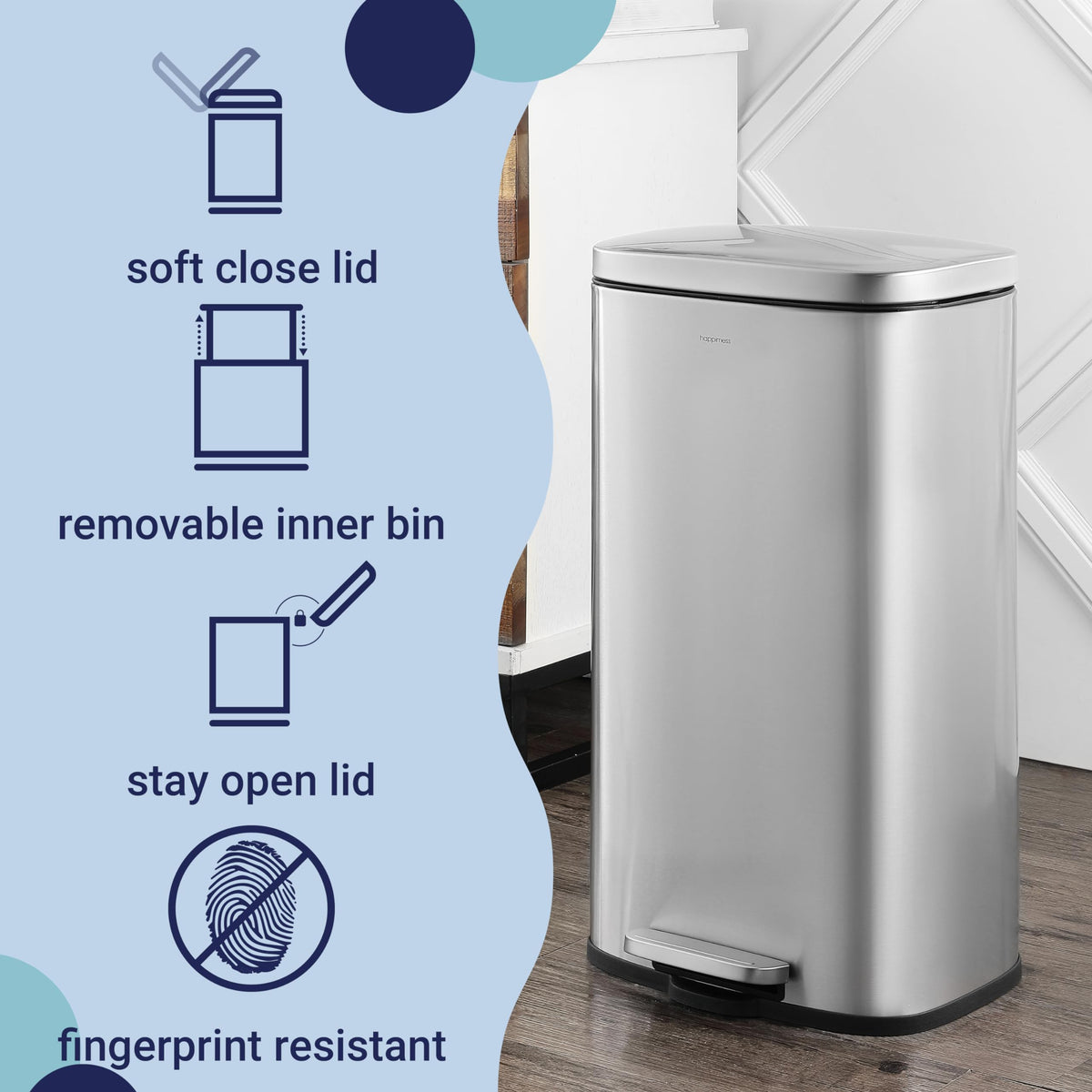 8 Gal Step Trash Can Soft Close 25" N451690
