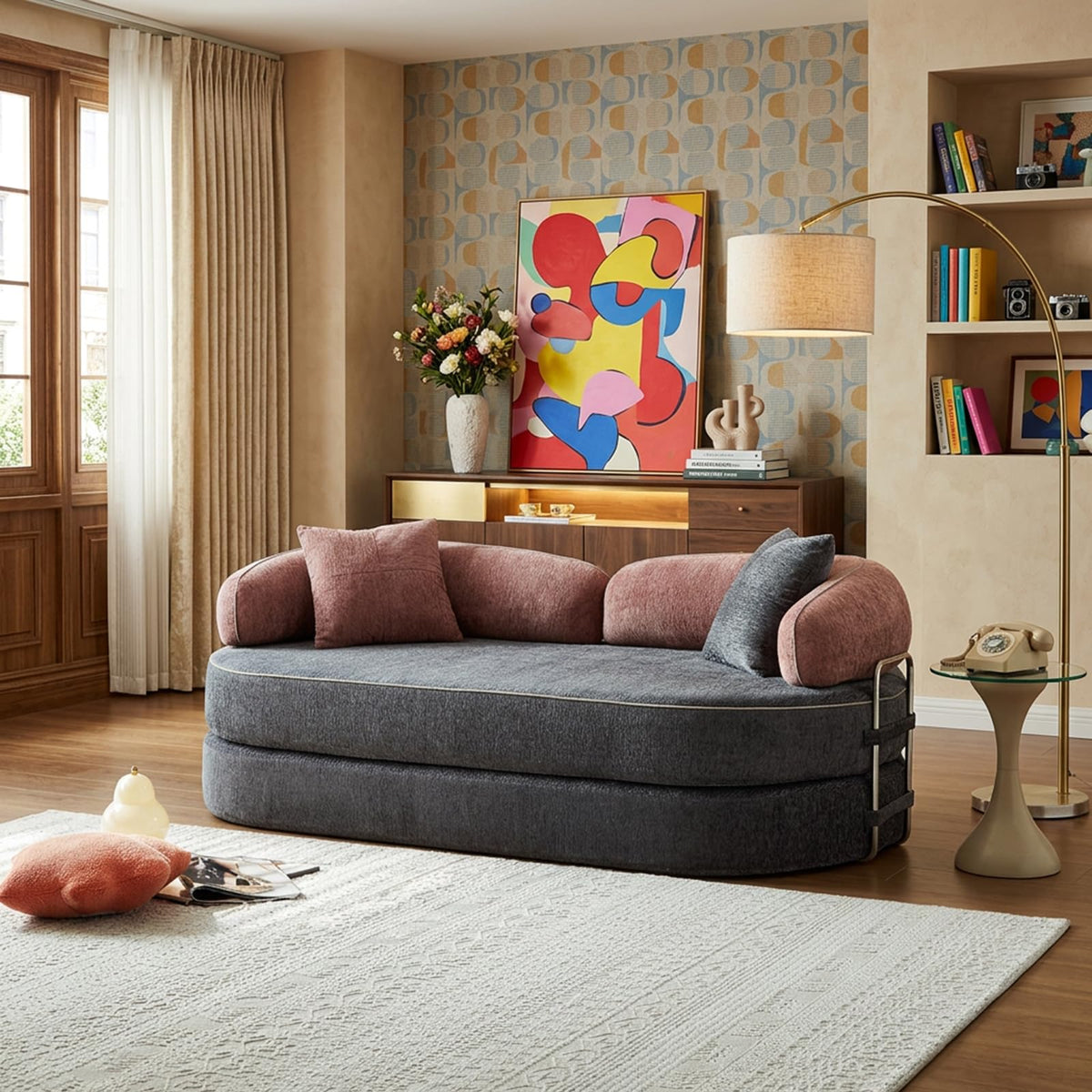 Queen Sleeper Sofa Bed Convertible Futon Couch T78761