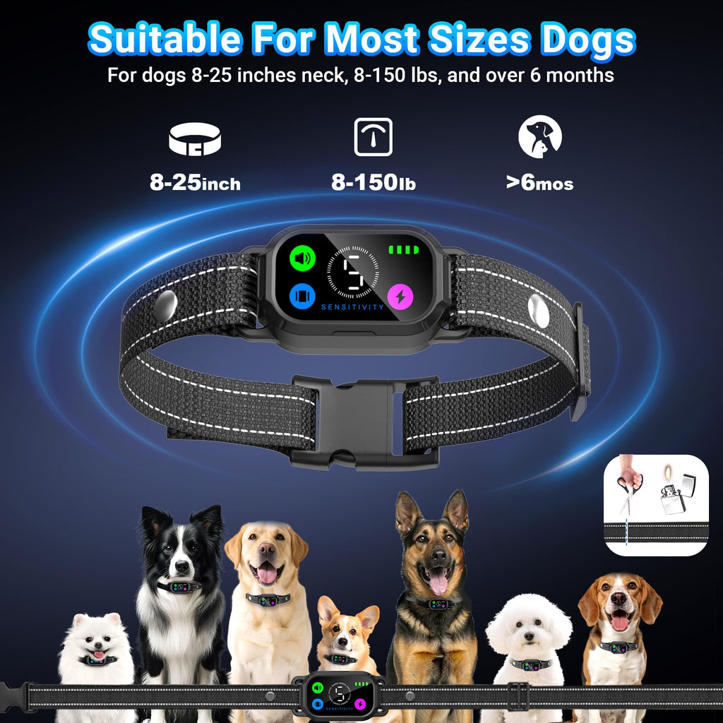 Dog Bark Collar with Remote Control, 2-in-1 Automatic & Manual Training Collar G264495